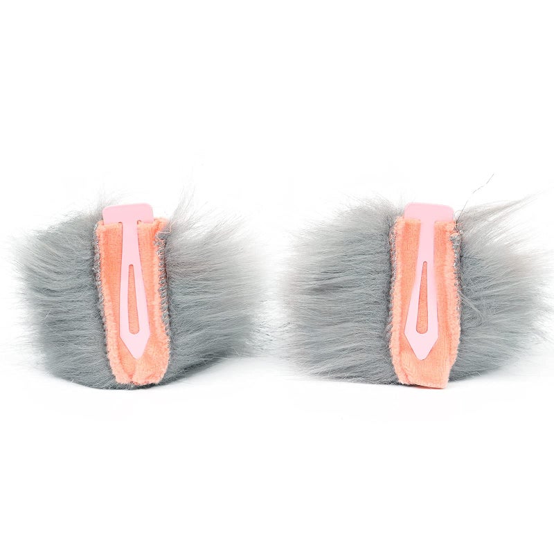HAOAN Faux Fur Cat Fox Wolf Furry Tail and Clip Ears for Halloween Party Costume Accessories - Image 4
